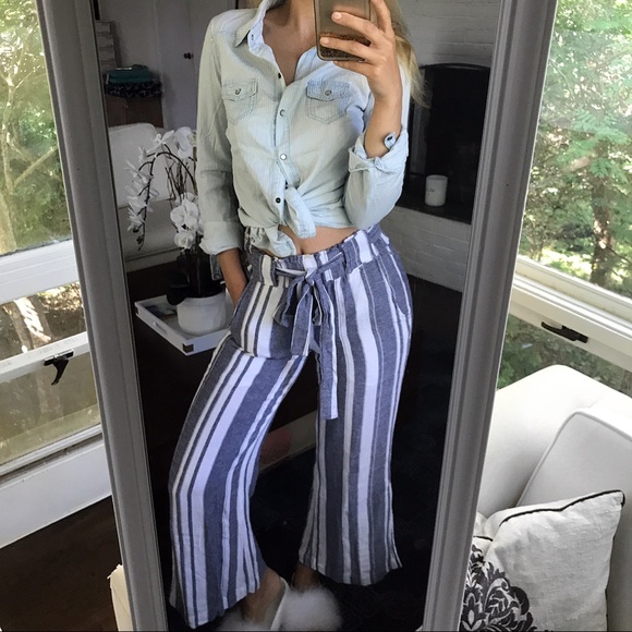 LAST ONE‼️S/M Stripe Herringbone WideLeg Pants! 👖 - Picture 5 of 8